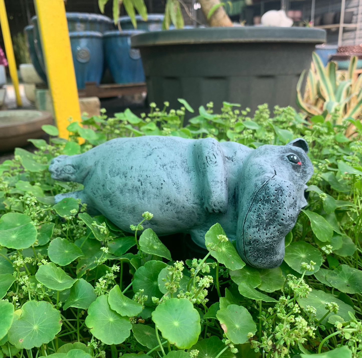 Garden Statue yoga hippo 3