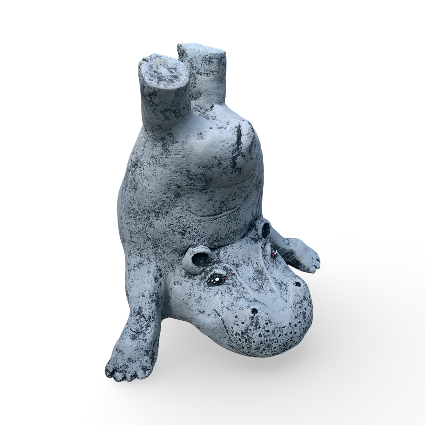 Garden statue hippo yoga 2
