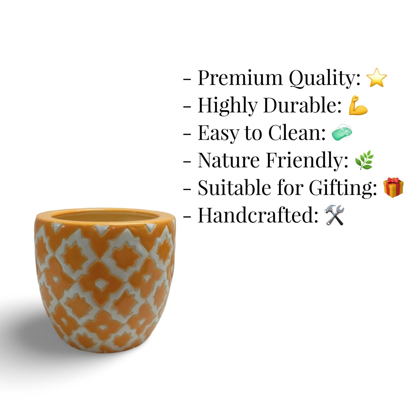 Ceramic pots in Delhi Mughal style-Decorative planters for indoor plants. - The Plant Shop
