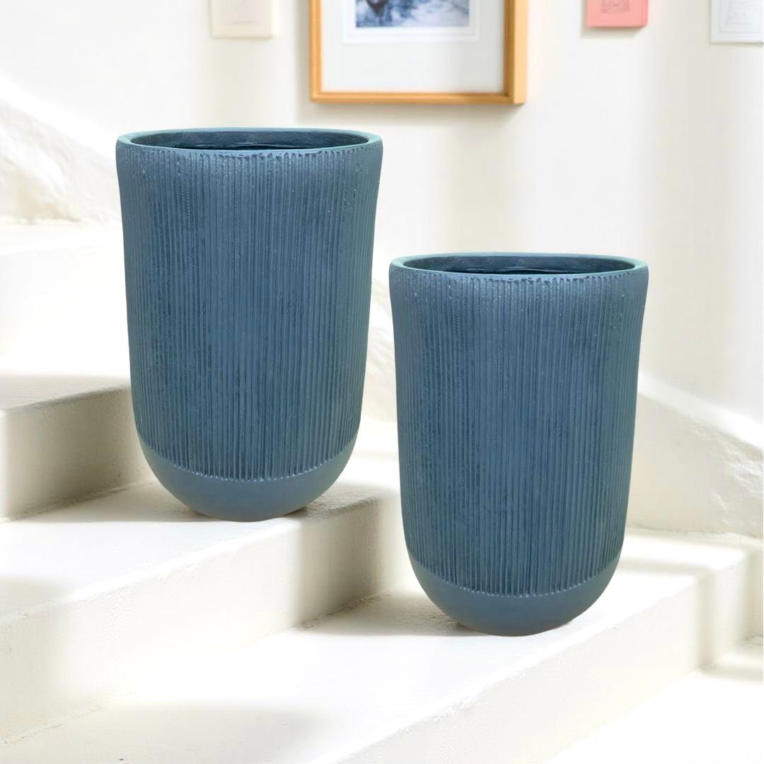 Striped Planter - Minimalist Decor - Flower Pot - The Plant Shop