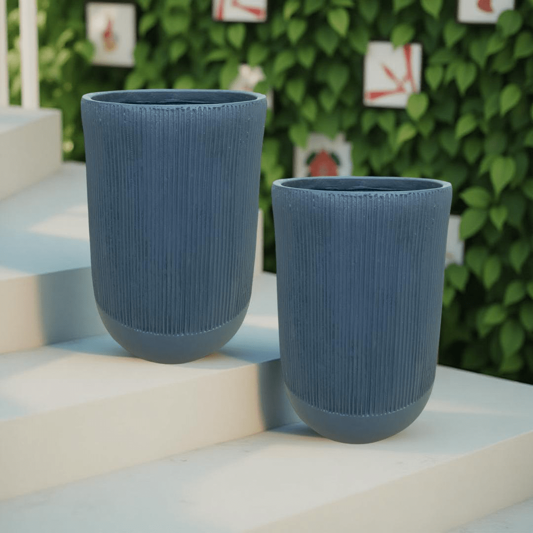 Striped Planter - Minimalist Decor - Flower Pot - The Plant Shop