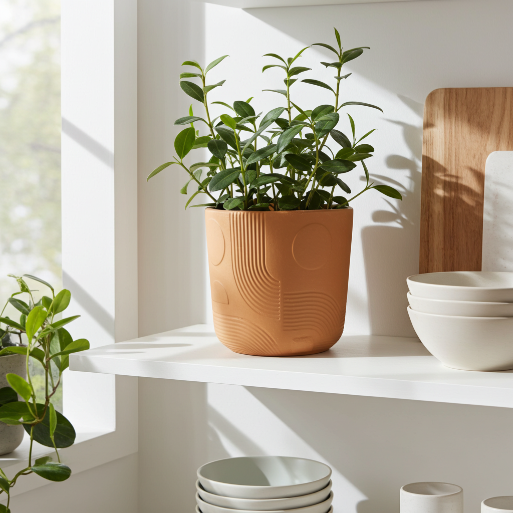 Desk top planter with plant