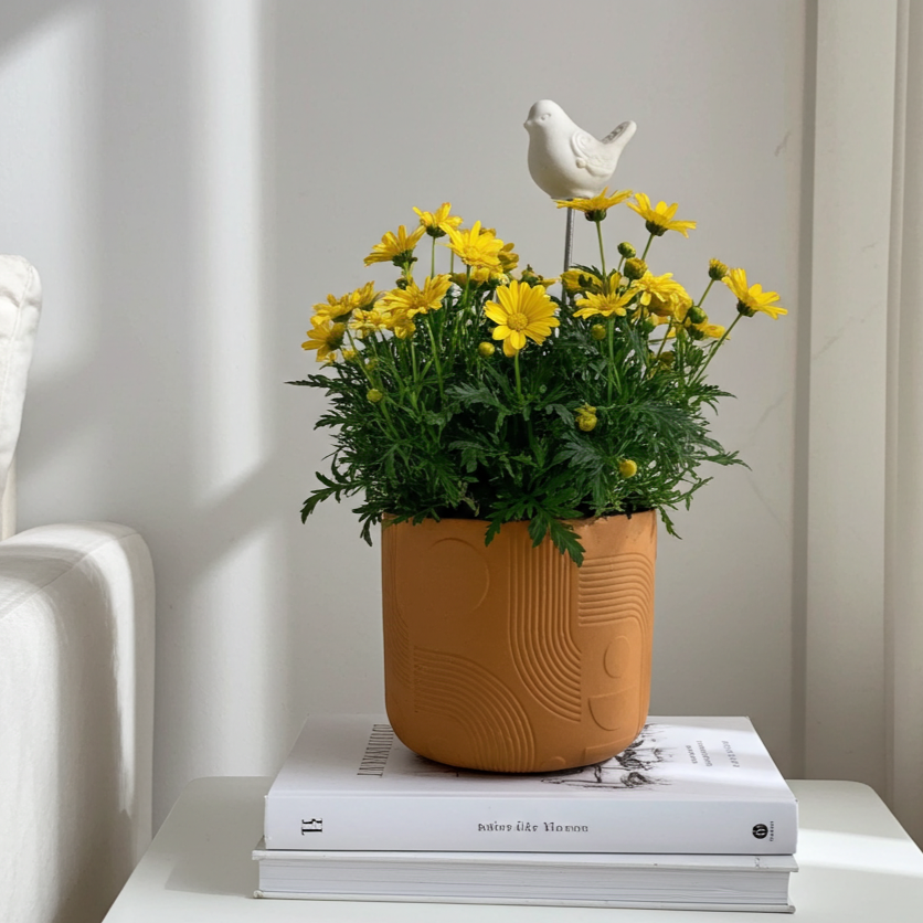 beautiful bird stick planter accessory 