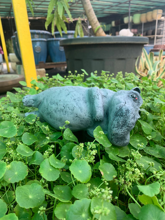 Garden Statue yoga hippo 3