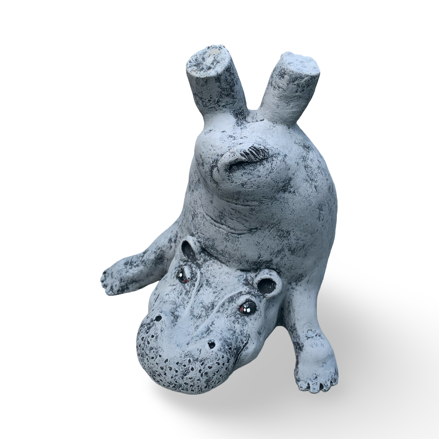 Garden statue hippo yoga 2