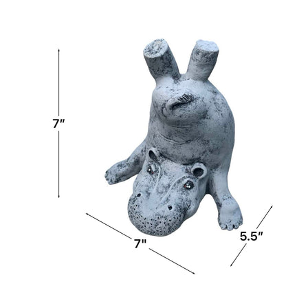 Garden statue hippo yoga 2
