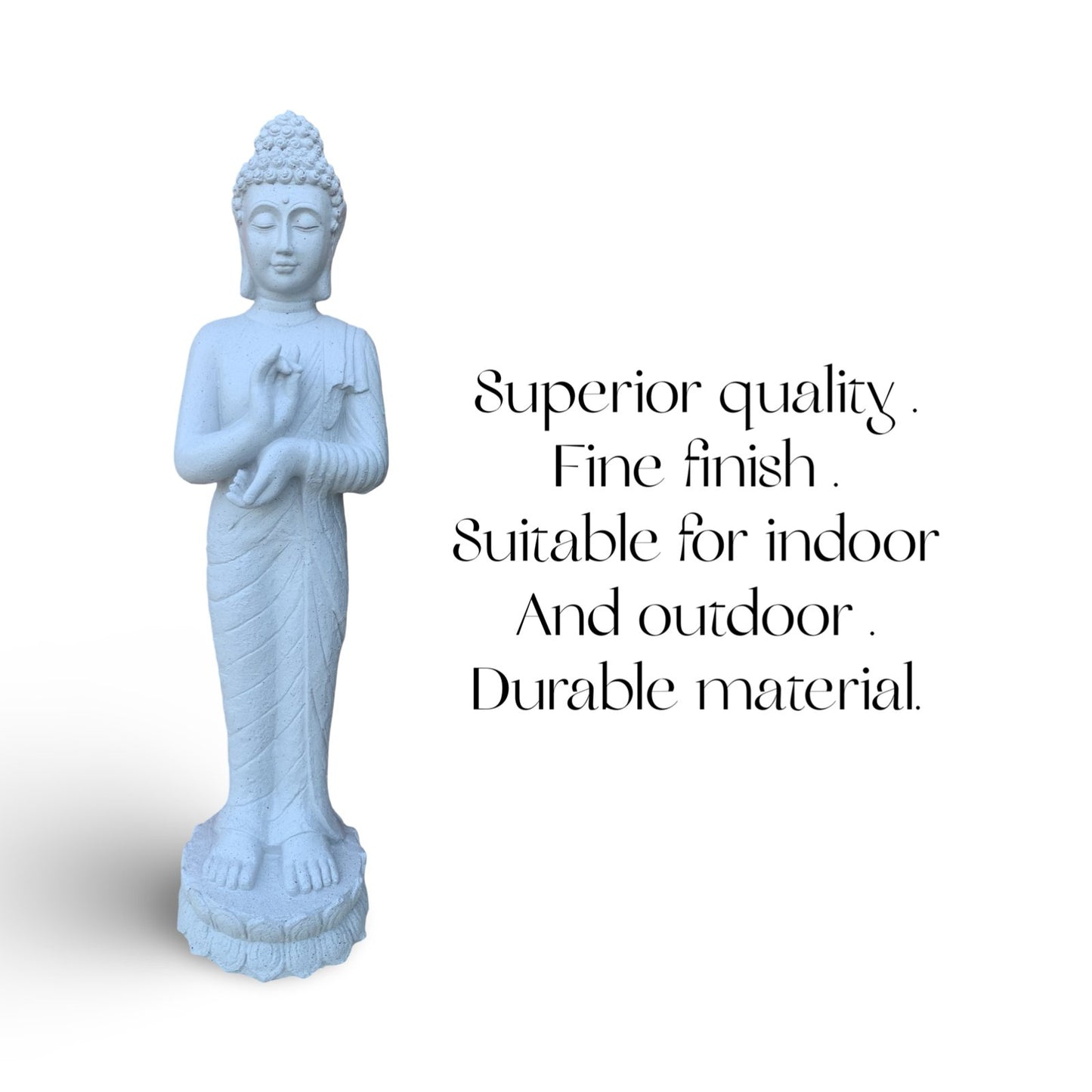 Buddha statue - standing position ideal for home and garden decor. - The Plant Shop