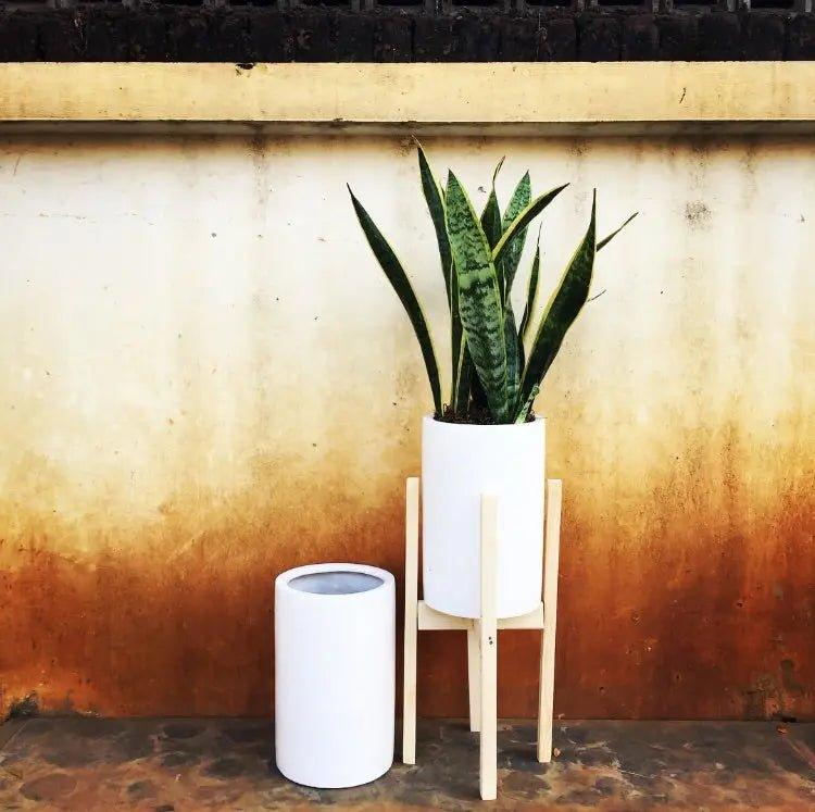 Cylindrical planter with metal stand - The Plant Shop