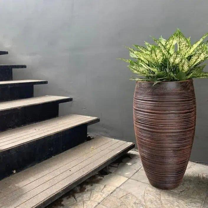 Rib round planter - The Plant Shop