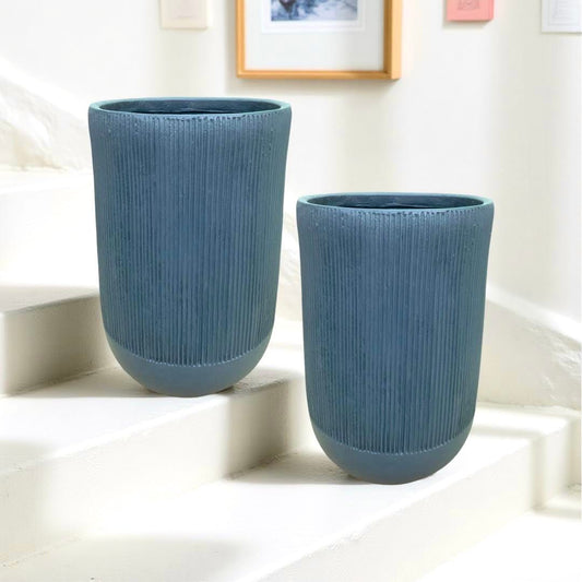 Striped Planter - Minimalist Decor - Flower Pot - The Plant Shop